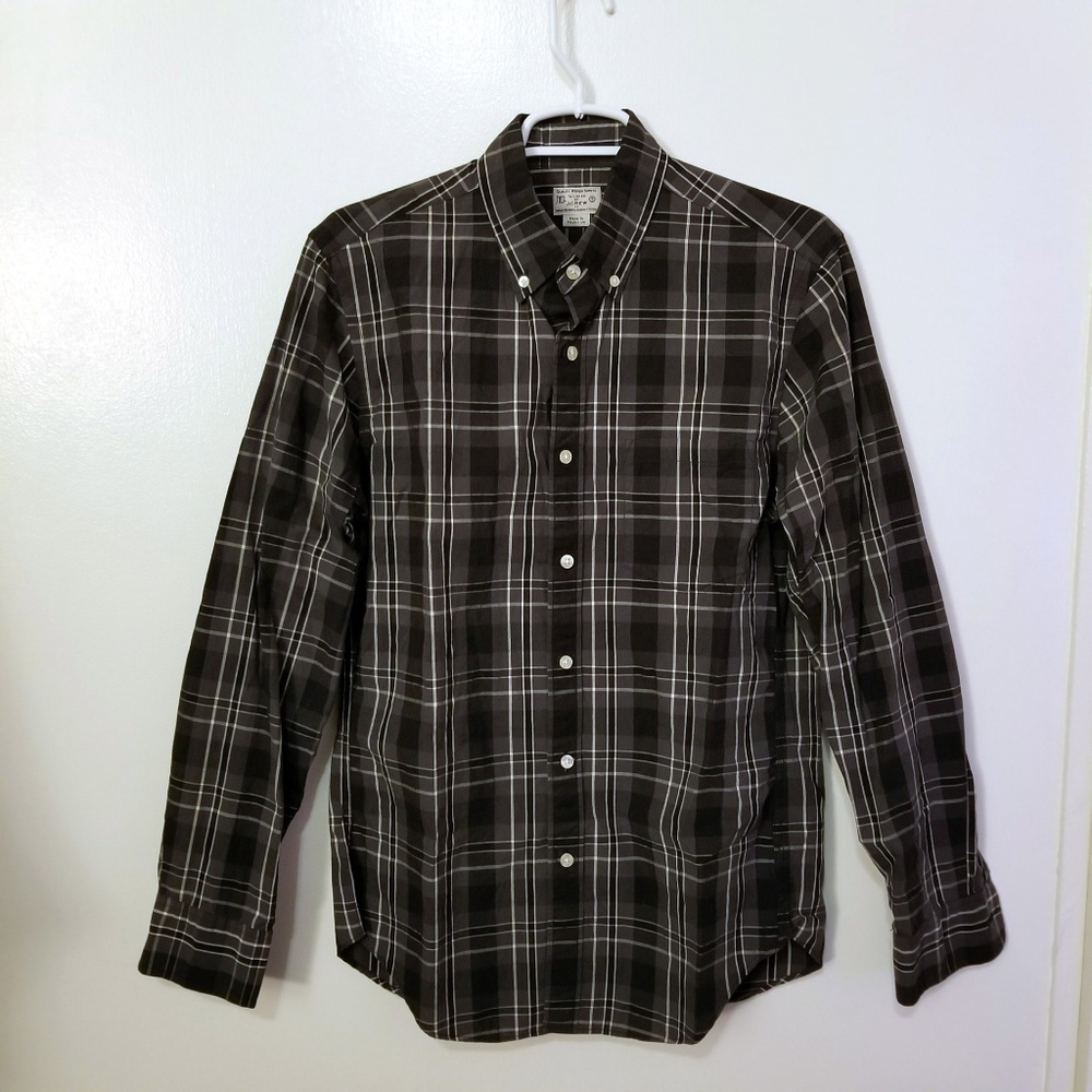 Grey Plaid Slim Men's Shirt J.Crew
